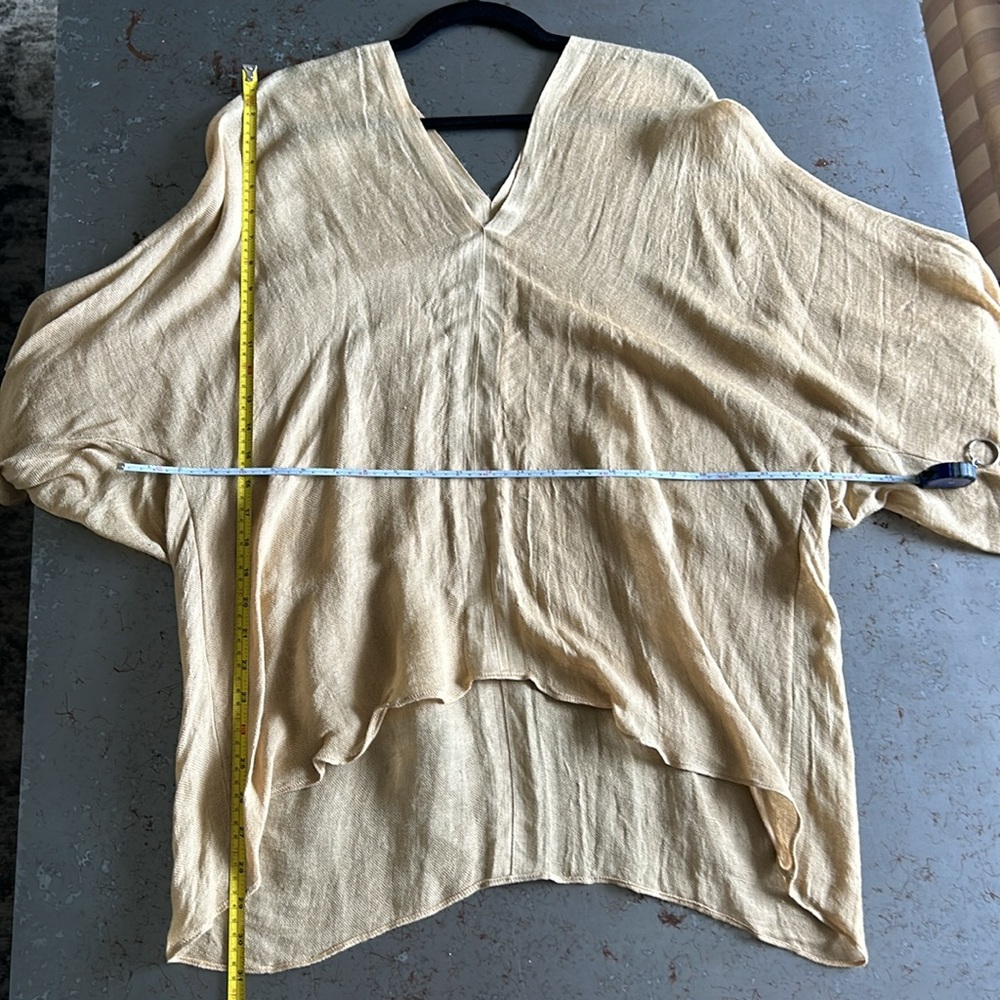 Love Quotes One Size Tunic, Blouse, Cover-Up;  Linen Blend "Safari, Tan, Sand" - Picture 7 of 11